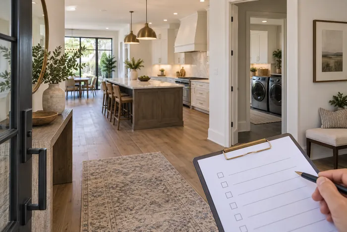 Hình minh họa checklist khi đi coi nhà từ cửa vào đến khu bếp